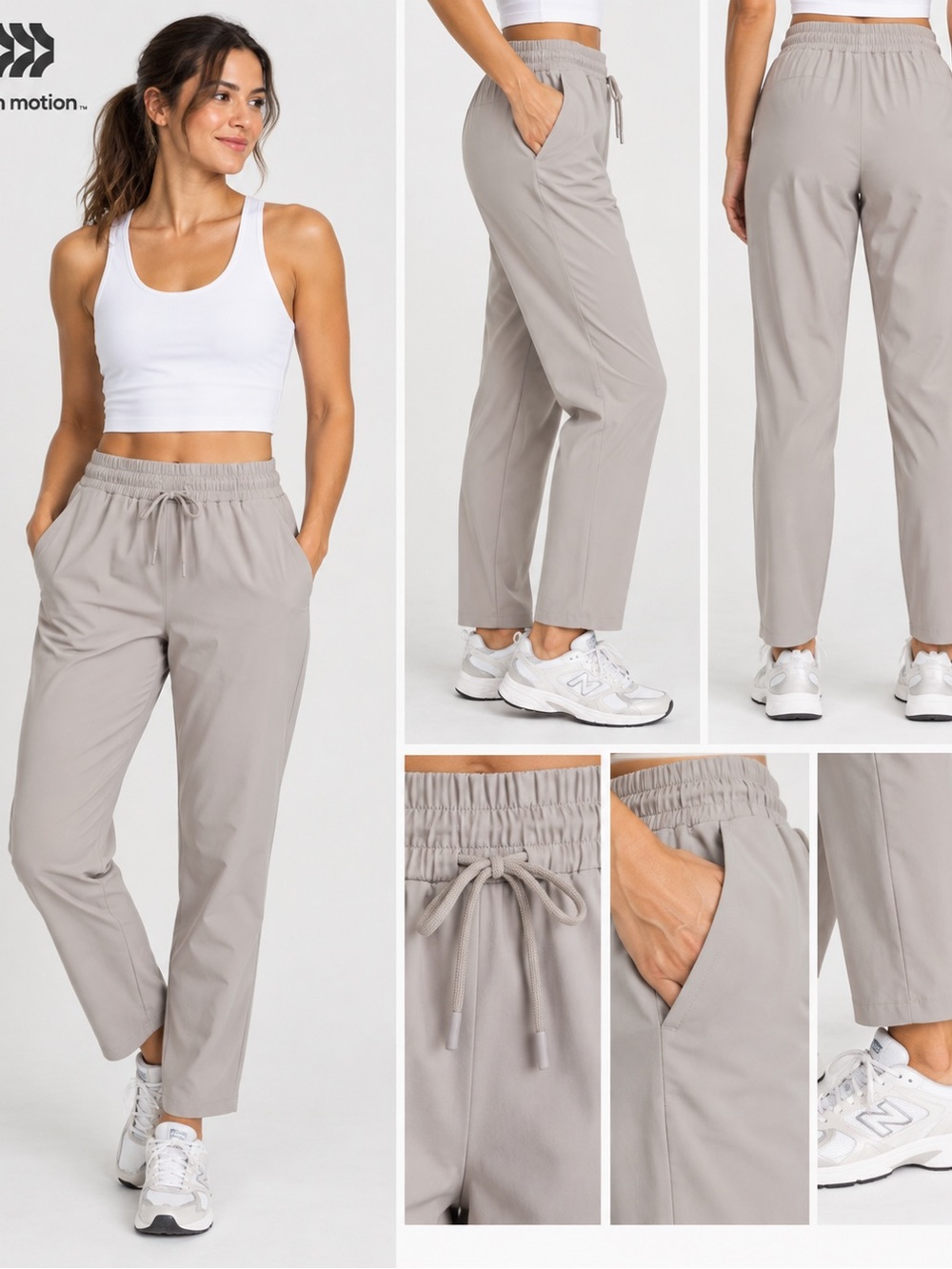 All in Motion Women’s Stretch Woven Pull-On Pants Taupe Size XS